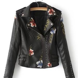 Stuffed Biker Jacket Embroidered